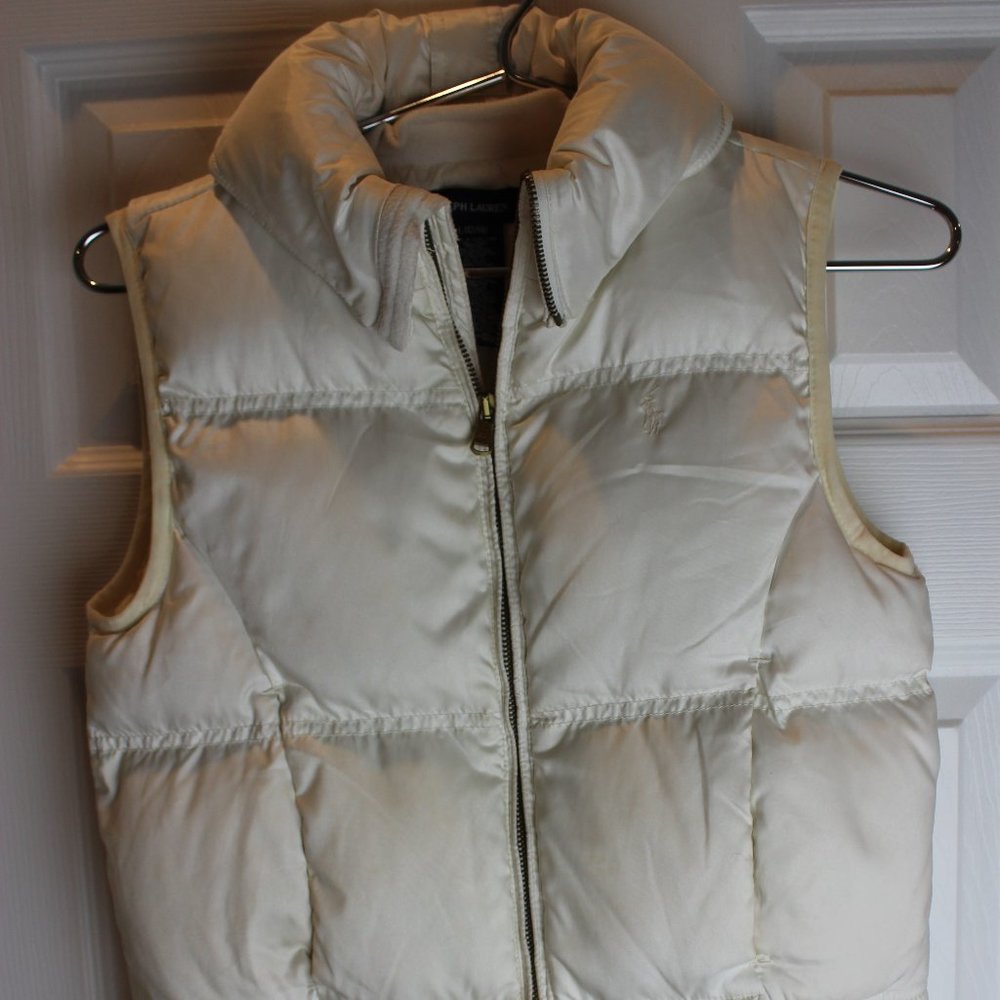 Ralph Lauren Girls Off-White Puffy Vest sz. L 12-14